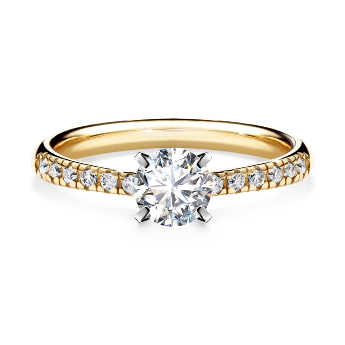 Pierścionek zaręczynowy My Sunshine 48h, Żółte złoto, Diament Laboratoryjny, 0,64CT, Diament laboratoryjny