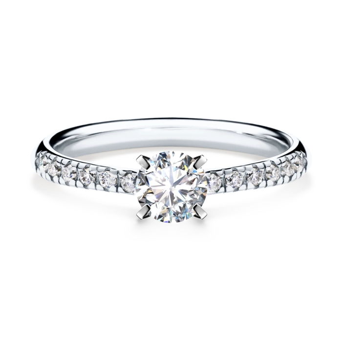 Pierścionek zaręczynowy My Sunshine 48h, Białe złoto, Diament Laboratoryjny, 0,44CT, Diament laboratoryjny