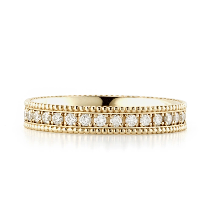 Obrączka ślubna Queen 15-30 dni, Diamenty naturalne, Diamenty laboratoryjne, Żółte złoto, 3,5 mm, 1,5mm
