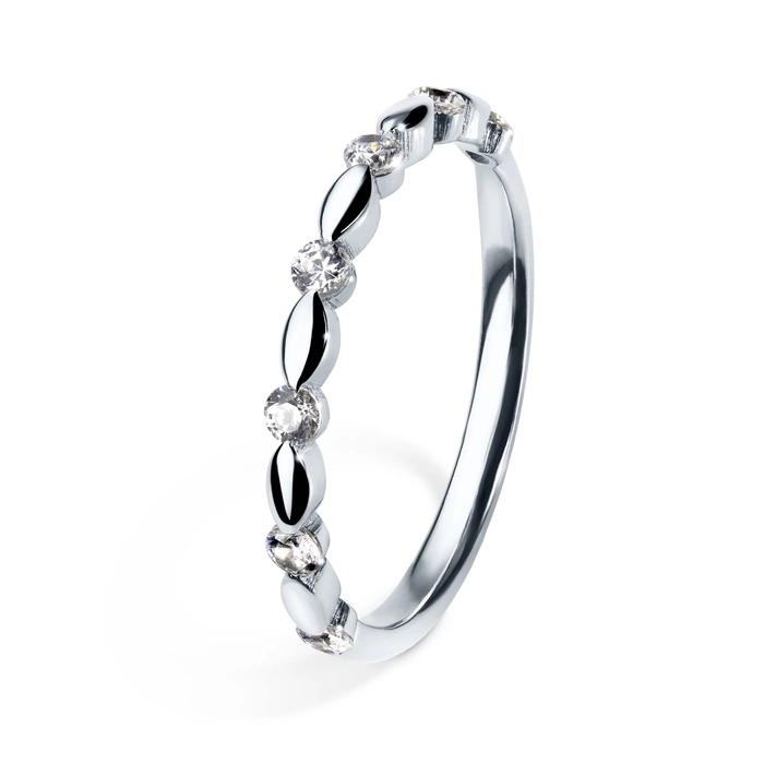 Obrączka ślubna Flake 15-30 dni, Diamenty naturalne, Diamenty laboratoryjne, Białe złoto, 2 mm, 1,5mm