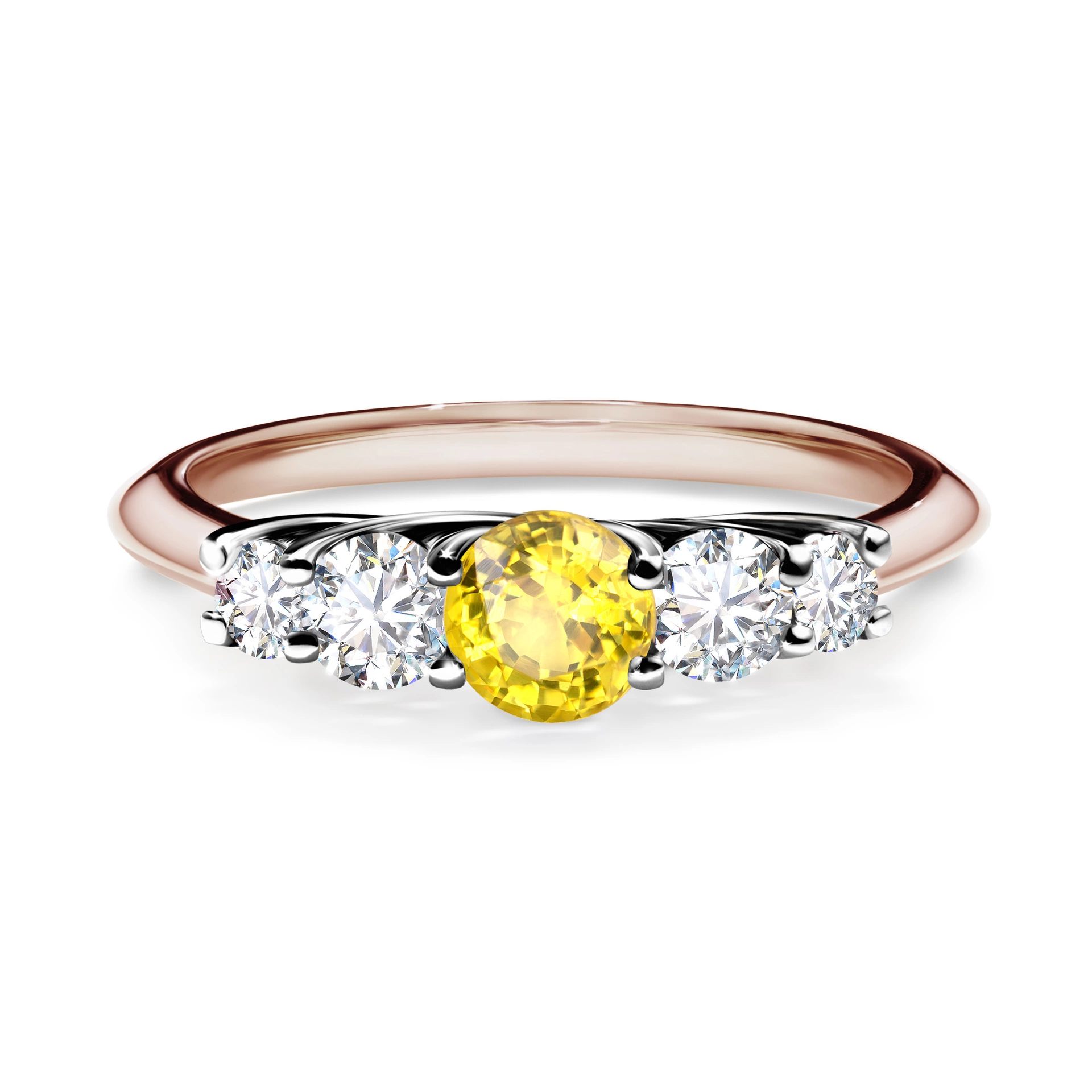 Pierścionek zaręczynowy My Darling 2-5 dni, Różowe złoto, Szafir żółty, 0,53CT, Diament