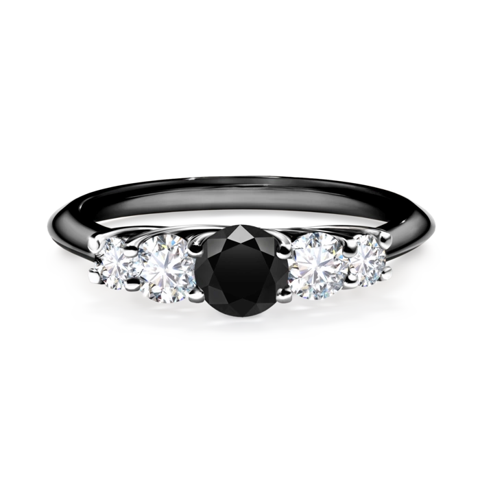 Pierścionek zaręczynowy My Darling 48h, Czarne złoto, Czarny diament, 0,53CT, Diament laboratoryjny