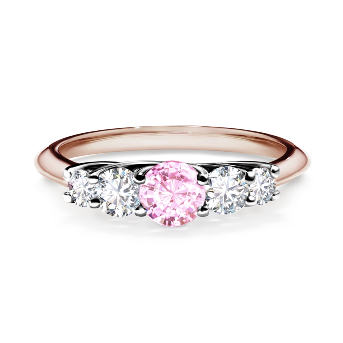 Pierścionek zaręczynowy My Darling 2-5 dni, Różowe złoto, Szafir różowy, 0,53CT, Diament laboratoryjny