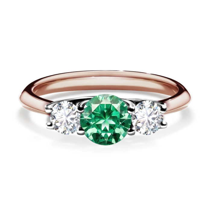 Pierścionek zaręczynowy My Honey 2-5 dni, Różowe złoto, Szmaragd, 0,84CT, Diament laboratoryjny
