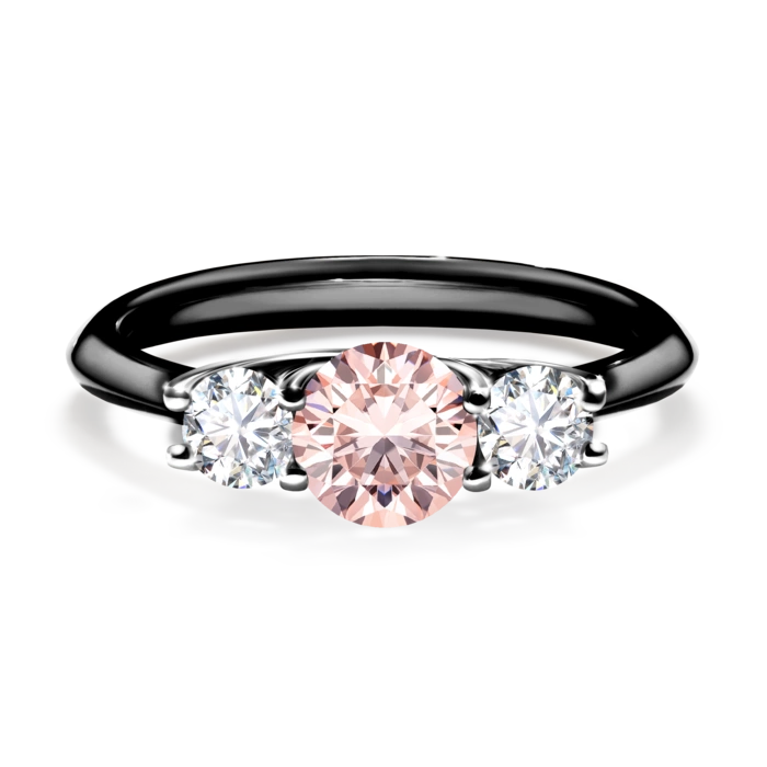 Pierścionek zaręczynowy My Honey 48h, Czarne złoto, Morganit, 0,84CT, Diament laboratoryjny
