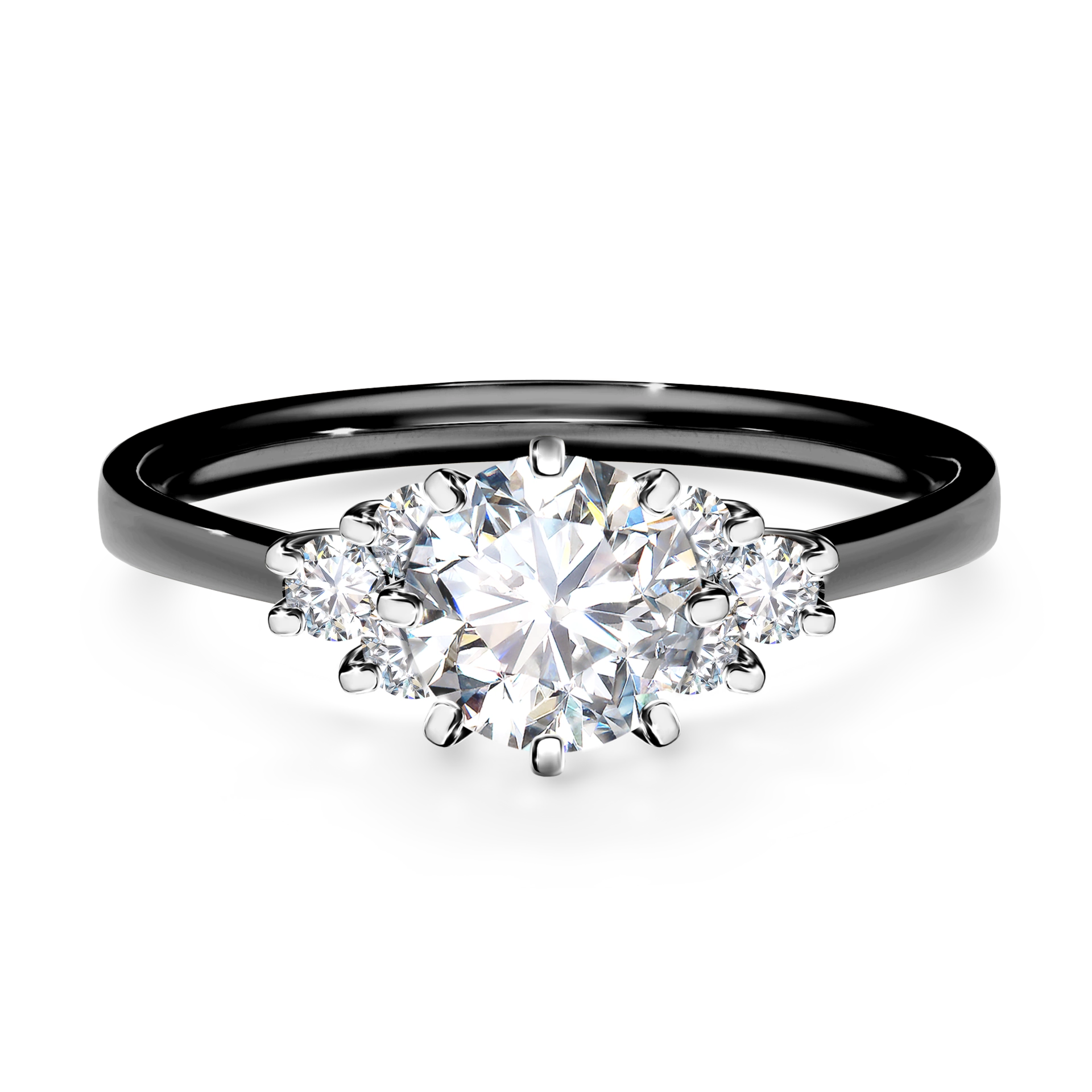 Pierścionek zaręczynowy My Lilly 48h, Czarne złoto, Diament Laboratoryjny, 0,98CT, Diament laboratoryjny